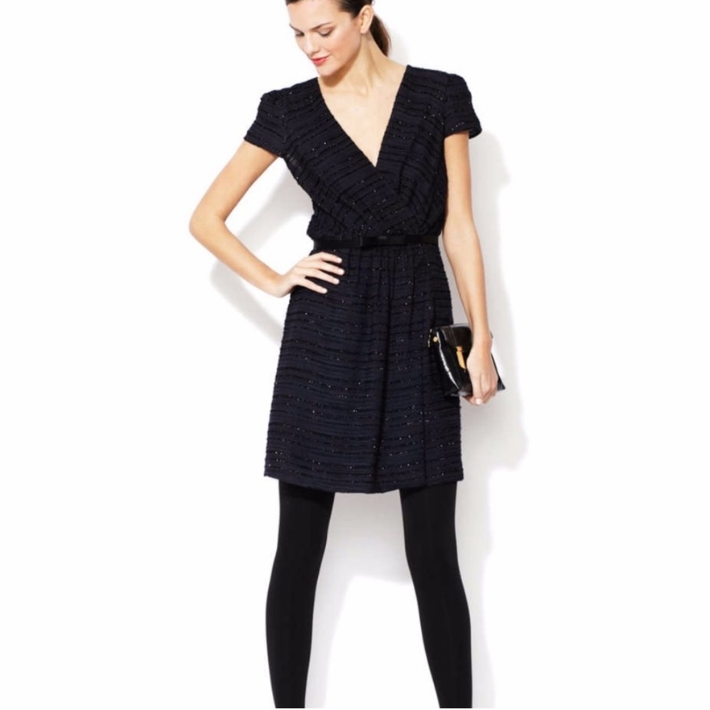 Milly of New York Allison Black& Blue Mini Cocktail Dress size 2